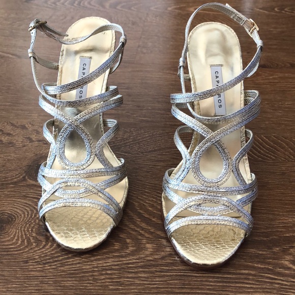 Caparros Silver and Gold Strappy Heels-Never Worn - Picture 2 of 7
